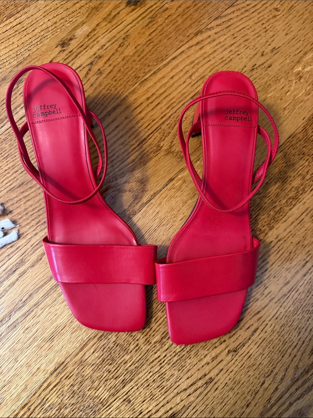 Jeffrey Campbell Red Strappy Square-Toe Sandals